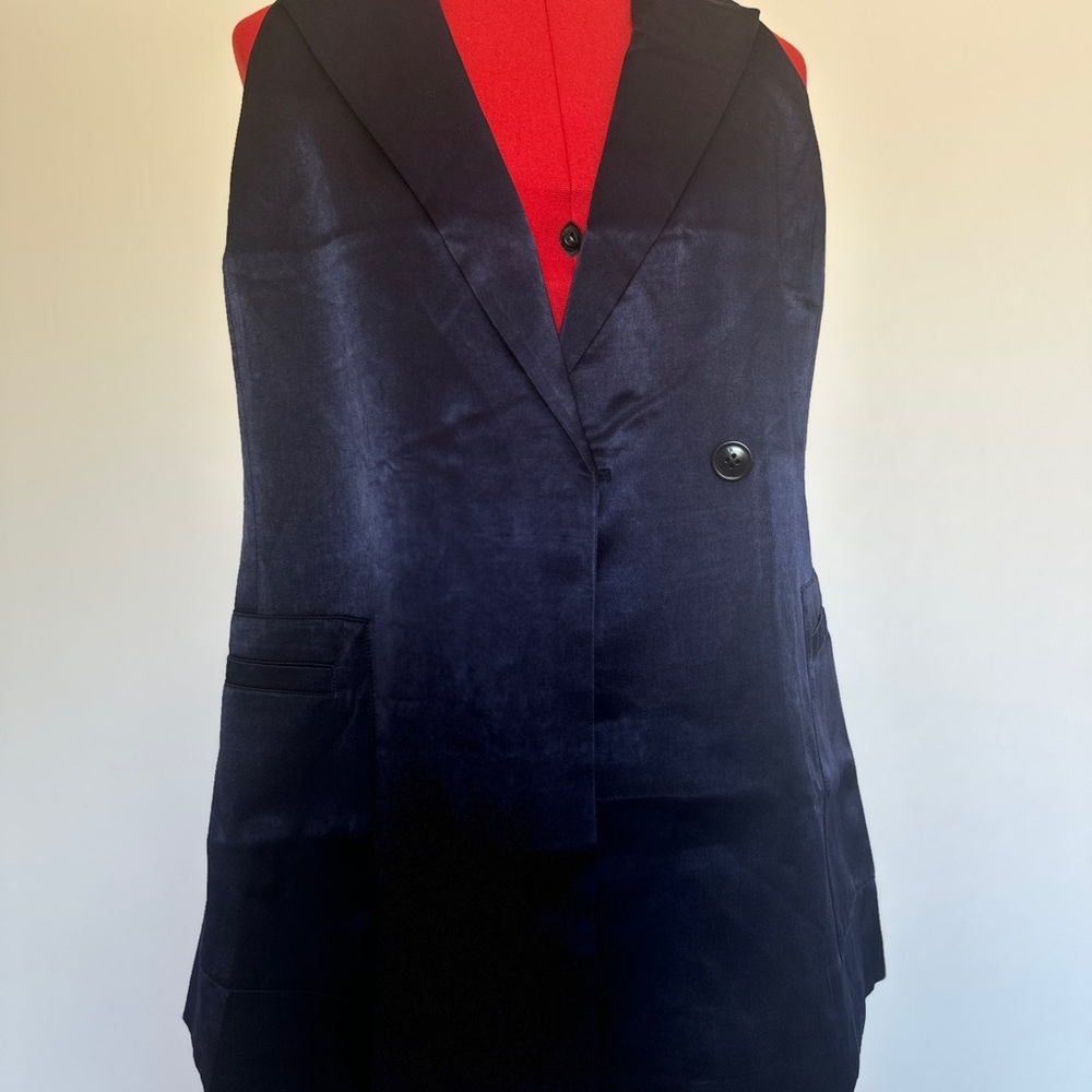 Ted Baker Navy Satin blazer size 2 to 4 - Picture 7 of 17